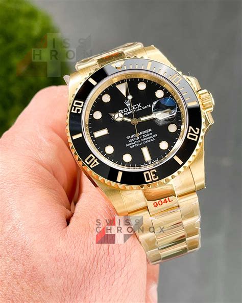 rolex submariner yellow gold black dial 8987 price|rolex 126618ln.